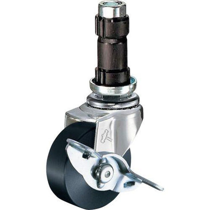 ハンマー パイプ差込み旋回式MCナイロン車輪 40mm φ25用 ストッパー付