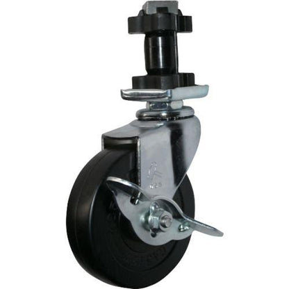 ハンマー パイプ差込み旋回式ゴム車輪 65mm 角25用 ストッパー付