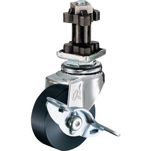 ハンマー パイプ差込み旋回式MCナイロン車輪 40mm 角32用 ストッパー付