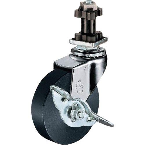 ハンマー パイプ差込み旋回式MCナイロン車輪 65mm 角32用 ストッパー付