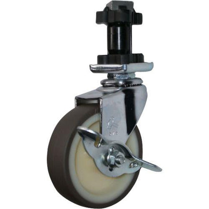 ハンマー パイプ差込み旋回式ウレタン車輪(ナイロンホイール)75mm 角32用 ストッパー付