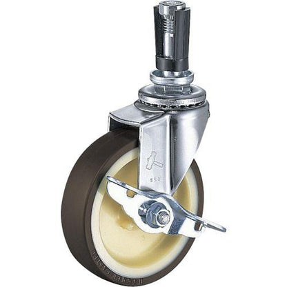ハンマー パイプ差込み旋回式ウレタン車輪(ナイロンホイル)125mm φ21～23用 SP付