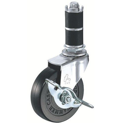 ハンマー パイプ差込み旋回式ゴム車輪 75mm φ24用 ストッパー付