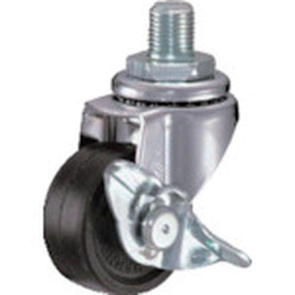 ハンマー ねじ込み旋回式ゴム車輪 40mm UNF1/2 ストッパー付