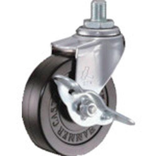 ハンマー ねじ込み旋回式ゴム車輪 75mm UNF1/2 ストッパー付