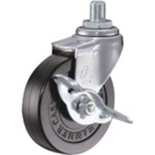 ハンマー ねじ込み旋回式ゴム車輪 75mm W3/8 ストッパー付