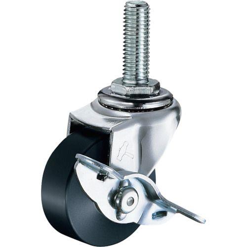 ハンマー ねじ込み旋回式MCナイロン車輪 40mm ストッパー付