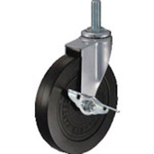 ハンマー ねじ込み旋回式ゴム車輪 150mm ストッパー付