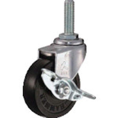 ハンマー ねじ込み旋回式ゴム車輪 65mm ストッパー付