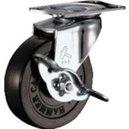 ハンマー Eシリーズ旋回式ゴム車輪 75mm ストッパー付
