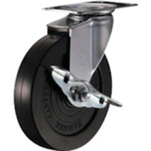 ハンマー Eシリーズ旋回式ゴム車輪(ローラーベアリング)125mm ストッパー付
