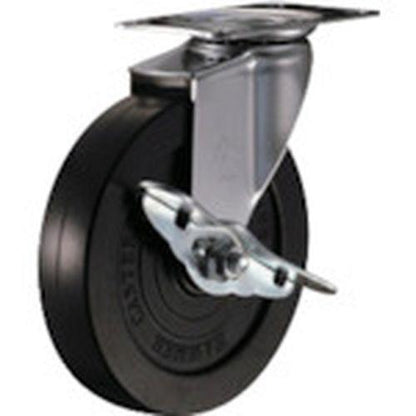ハンマー Eシリーズ旋回式ゴム車輪(ローラーベアリング)125mm ストッパー付