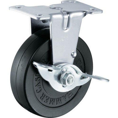 ハンマー Eシリーズ固定式ゴム車輪 100mm ストッパー付