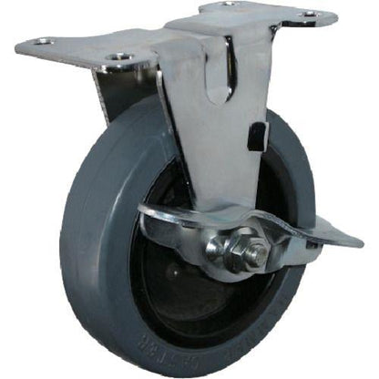 ハンマー Eシリーズ固定式ゴム車輪(ナイロンホイール)100mm ストッパー付