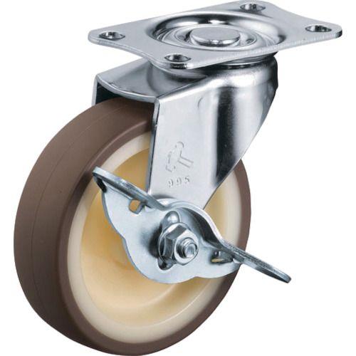 ハンマー Eシリーズ旋回式ウレタン車輪(ナイロンホイール)100mm ストッパー付