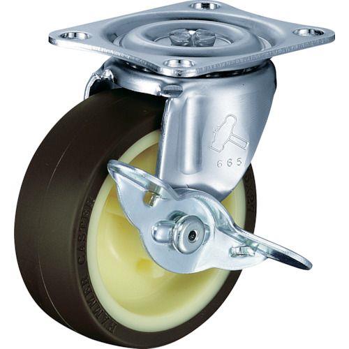 ハンマー Gシリーズ旋回式ウレタン車輪(ナイロンホイール)75mm ストッパー付
