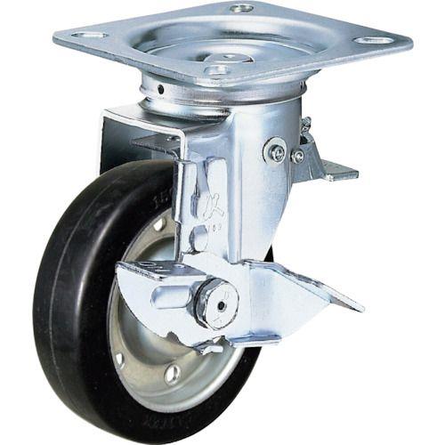 ハンマー スイッチキャスター ゴム車輪(ワイドタイプ)150mm ストッパー付
