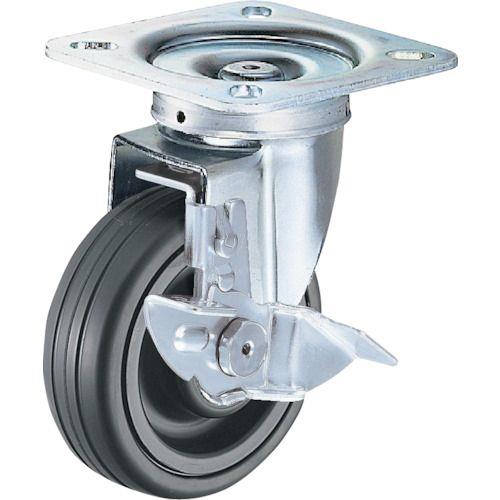 ハンマー 旋回式ゴム車輪(ナイロンホイール・ボールベアリング)125mm ストッパー付