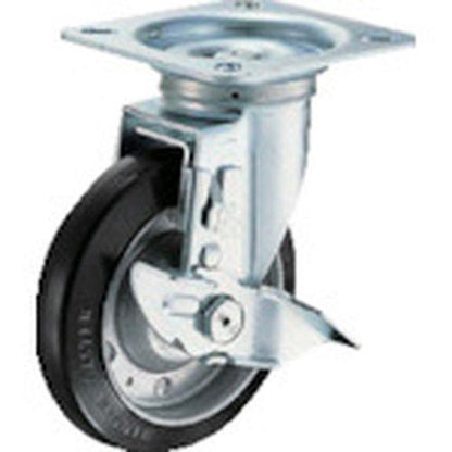 ハンマー 旋回式ゴム車輪 150mm ストッパー付