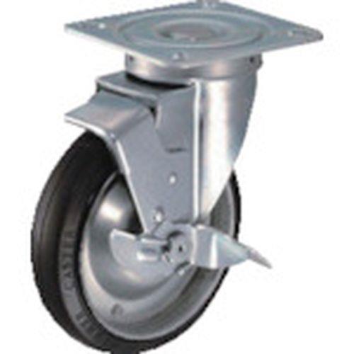 ハンマー 旋回式ゴム車輪(ローラーベアリング)180mm ストッパー付