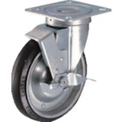 ハンマー 旋回式ゴム車輪(ローラーベアリング)200mm ストッパー付