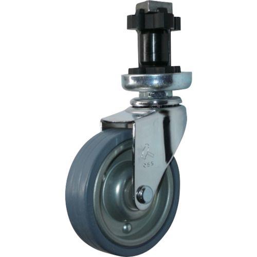 ハンマー パイプ差込み旋回式ゴム車輪(スチールホイール)65mm φ32用
