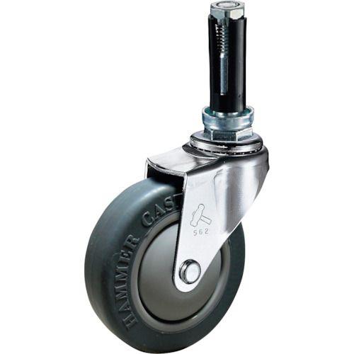 ハンマー パイプ差込み旋回式エラストマー車輪(ローラーベアリング)75mm φ16～18用