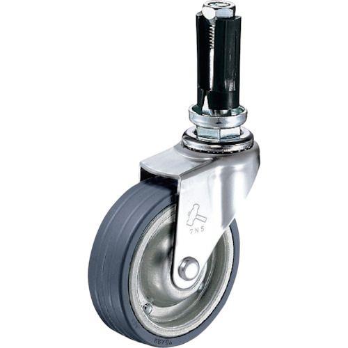 ハンマー パイプ差込み旋回式ゴム車輪(スチールホイール)65mm φ19～21用