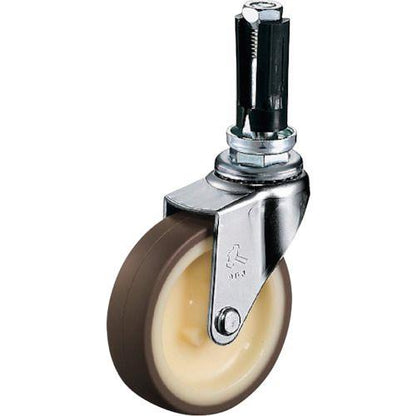 ハンマー パイプ差込み旋回式ウレタン車輪(ナイロンホイール)75mm φ19～21用