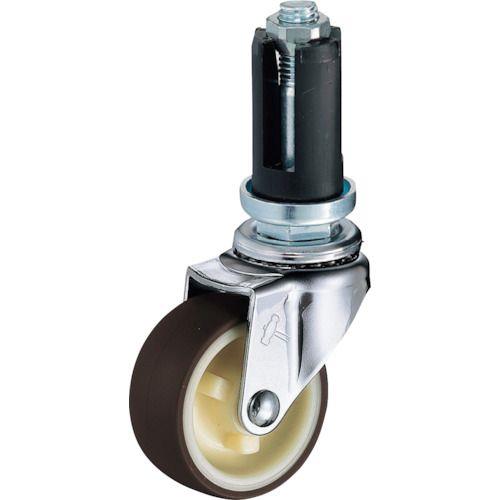 ハンマー パイプ差込み旋回式ウレタン車輪(ナイロンホイール)50mm φ22～24用