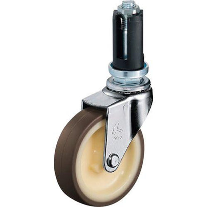 ハンマー パイプ差込み旋回式ウレタン車輪(ナイロンホイール)65mm φ22～24用