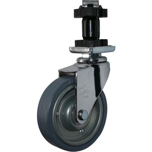 ハンマー パイプ差込み旋回式ゴム車輪(スチールホイール)75mm 角25用