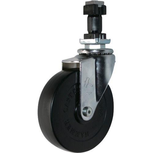 ハンマー パイプ差込み旋回式ゴム車輪 150mm 角25用