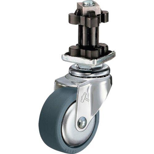 ハンマー パイプ差込み旋回式エラストマー車輪(ローラーベアリング)50mm 角32用