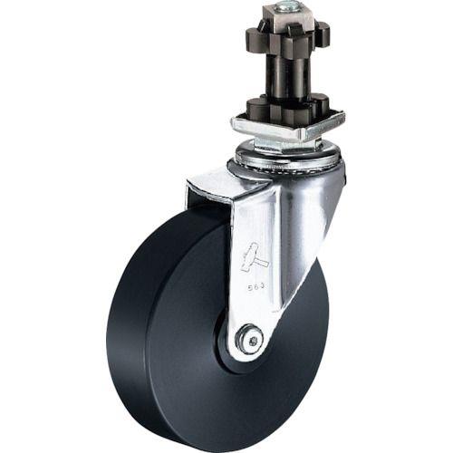 ハンマー パイプ差込み旋回式MCナイロン車輪 125mm 角32用