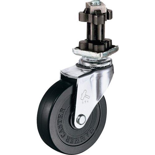 ハンマー パイプ差込み旋回式ゴム車輪 75mm 角32用