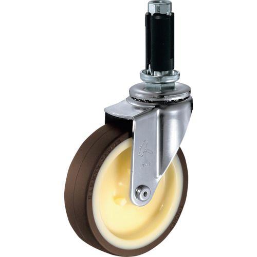ハンマー パイプ差込み旋回式ウレタン車輪(ナイロンホイール)85mm φ21～23用