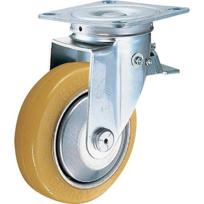 ハンマー スイッチキャスター ウレタン車輪(スチールホイール・ローラーベアリング)125mm