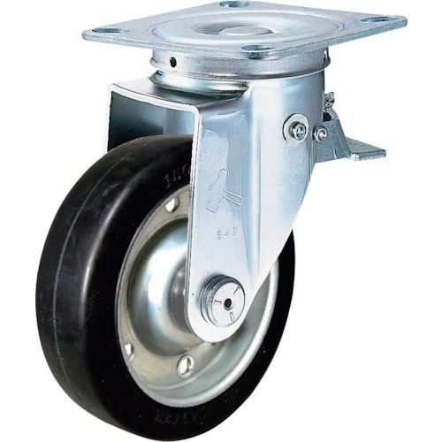 ハンマー スイッチキャスター ゴム車輪(ワイドタイプ)125mm