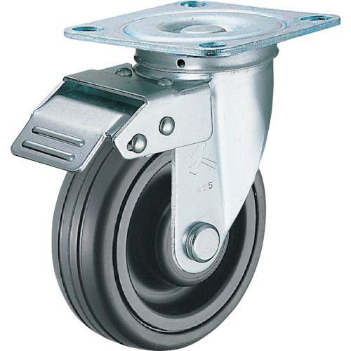 ハンマー スイッチキャスター ゴム車輪(ナイロンホイール・ボールベアリング)125mm