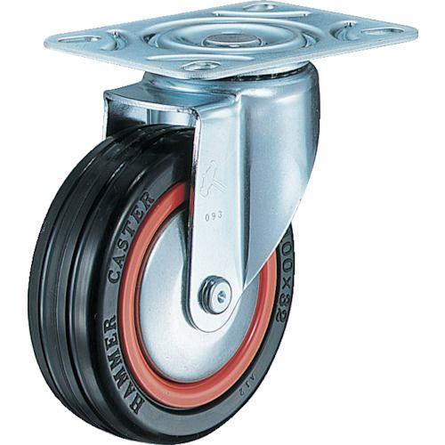 ハンマー 旋回式ゴム車輪(ナイロンホイール・ボールベアリング)100mm トータルロック