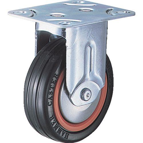 ハンマー 固定式ゴム車輪(ナイロンホイール・ボールベアリング)125mm トータルロック