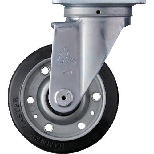 ハンマー 旋回式ゴム車輪(スチールホイール・ローラーベアリング)125mm