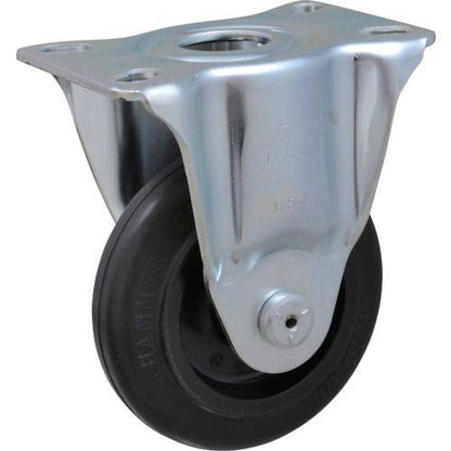 ハンマー 固定式ゴム車輪(ナイロンホイール)100mm