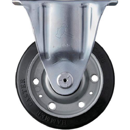 ハンマー 固定式ゴム車輪(スチールホイール・ローラーベアリング)125mm