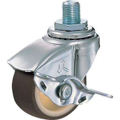 ハンマー ねじ込み旋回式ウレタン車輪(ナイロンホイール)50mm M12 ストッパー付