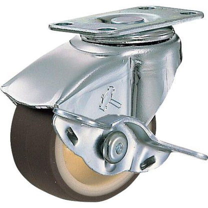 ハンマー 平付け旋回式ウレタン車輪(ナイロンホイール)50mm ストッパー付