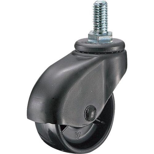 ハンマー ねじ込み旋回式ナイロン車輪50mm W3/8 本体:黒色