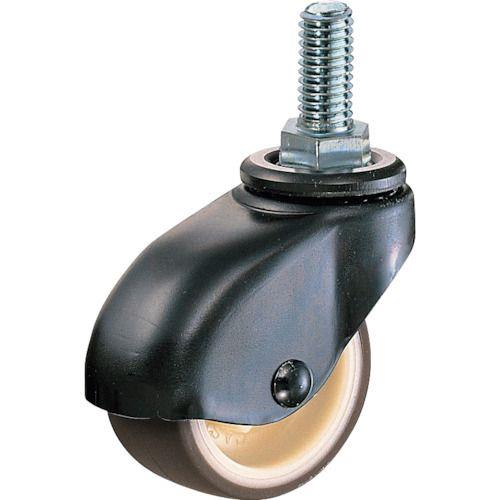 ハンマー ねじ込み旋回式ウレタン車輪(ナイロンホイール)50mm W3/8 本体:黒色