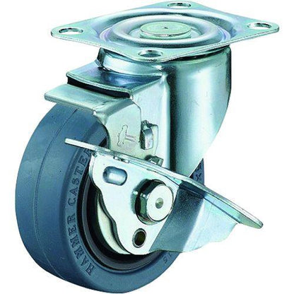 ハンマー 軽量薄板鋼板製旋回式ゴム車輪(ナイロンホイール・ボールベアリング)75mm SP付